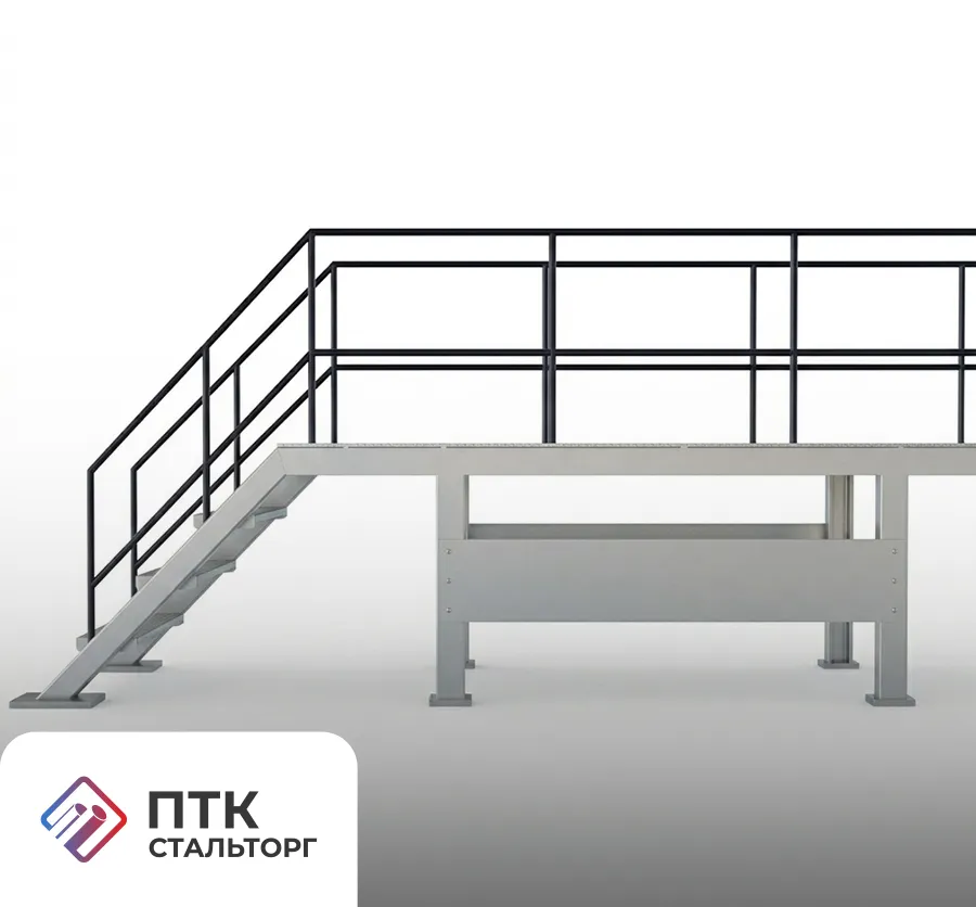 Лестница с перилами НТС 62-91 