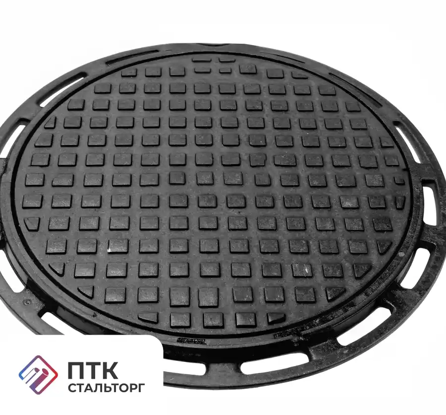 Люк чугунный ВЧШГ легкий ЛУ (A30) В 2-7-60 с шарниром и запором ГОСТ 3634-2019